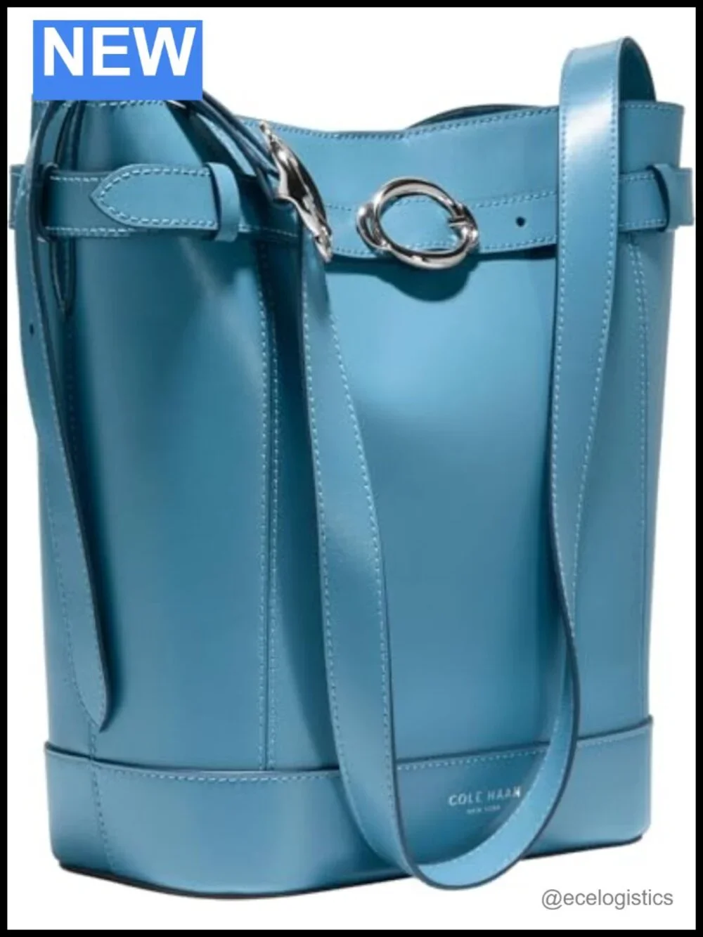 Cole Haan Leather Bucket Bag Magnetic Snap Crossbody